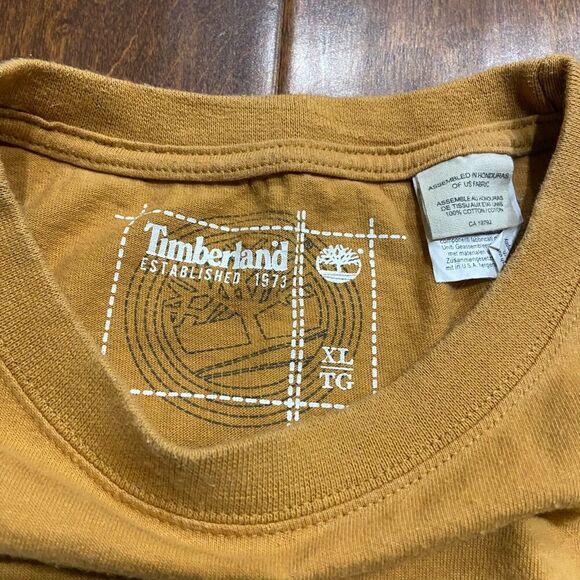 Timberland Vintage Y2K Rugged Outdoors Wheat Brown T-Shirt Mens Size XL - Picture 7 of 9